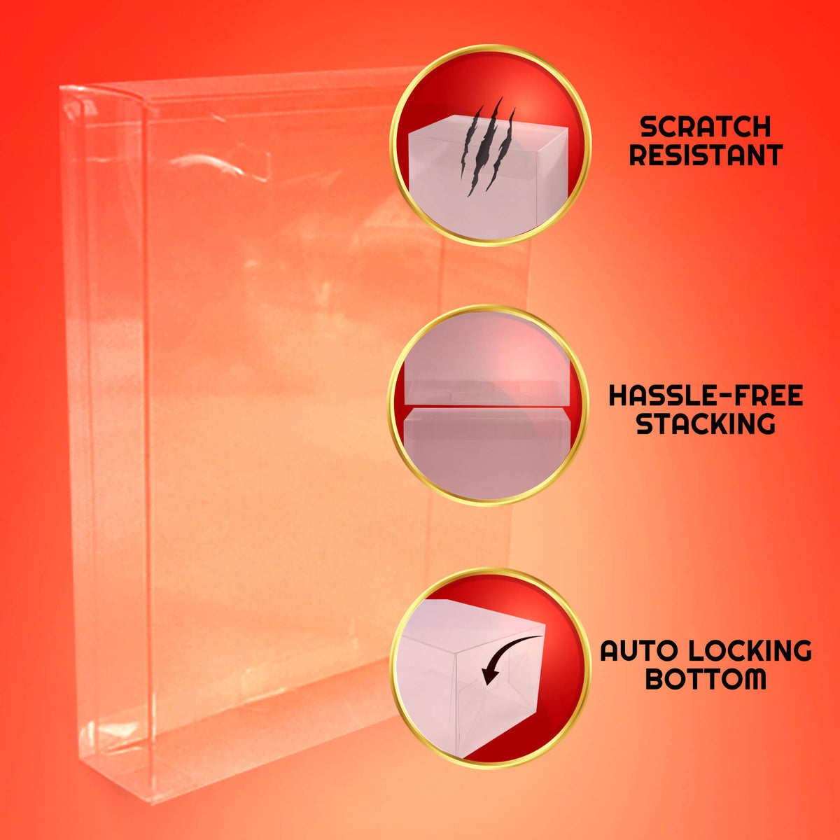 EVORETRO Boîtier de protection pour figurines GI Joe Classified - Pas de boîte avec fenêtre avec support, paquet de 10