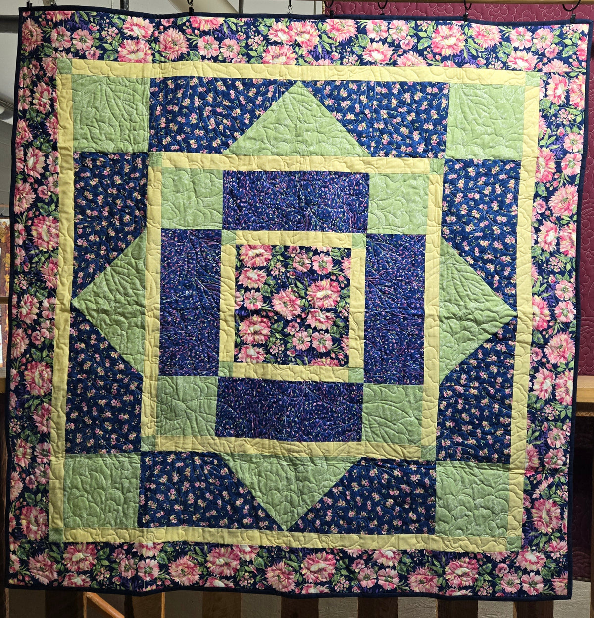 Store Sample- Lap Quilt- Green,Yellow, Purple Floral