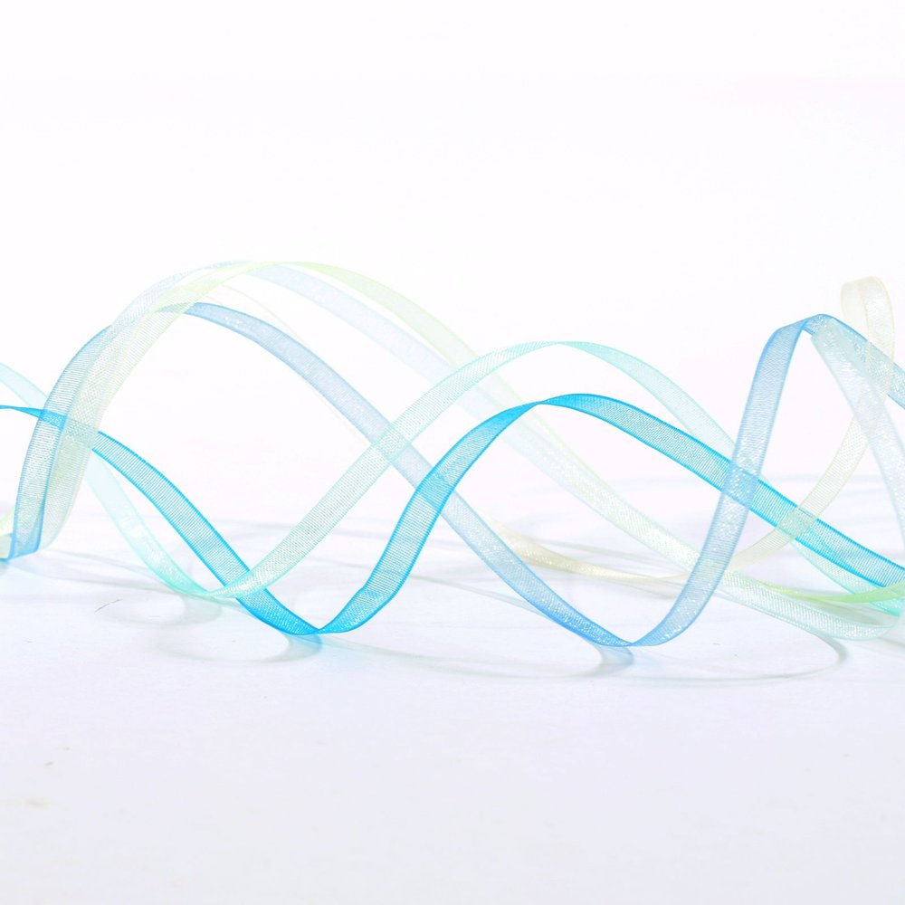 Ruban d'organza Vaessen Creative, 6 couleurs, 3 mm x 2 m, bleu layette