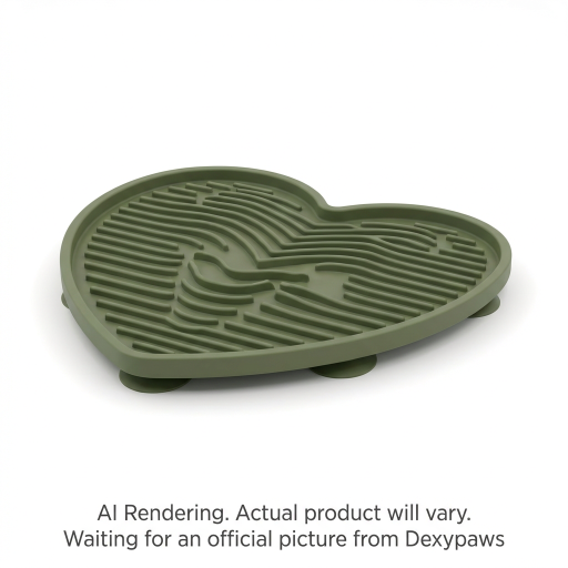 Army Green Heart Enrichment Lick Mat