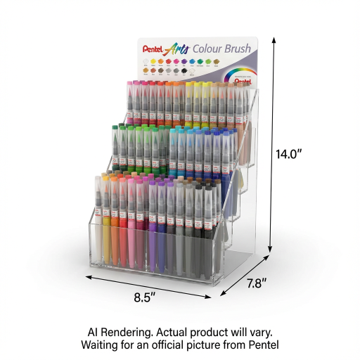 Pentel Arts Colour Brush, Assorted Colour Open Stock Display, 120PCS