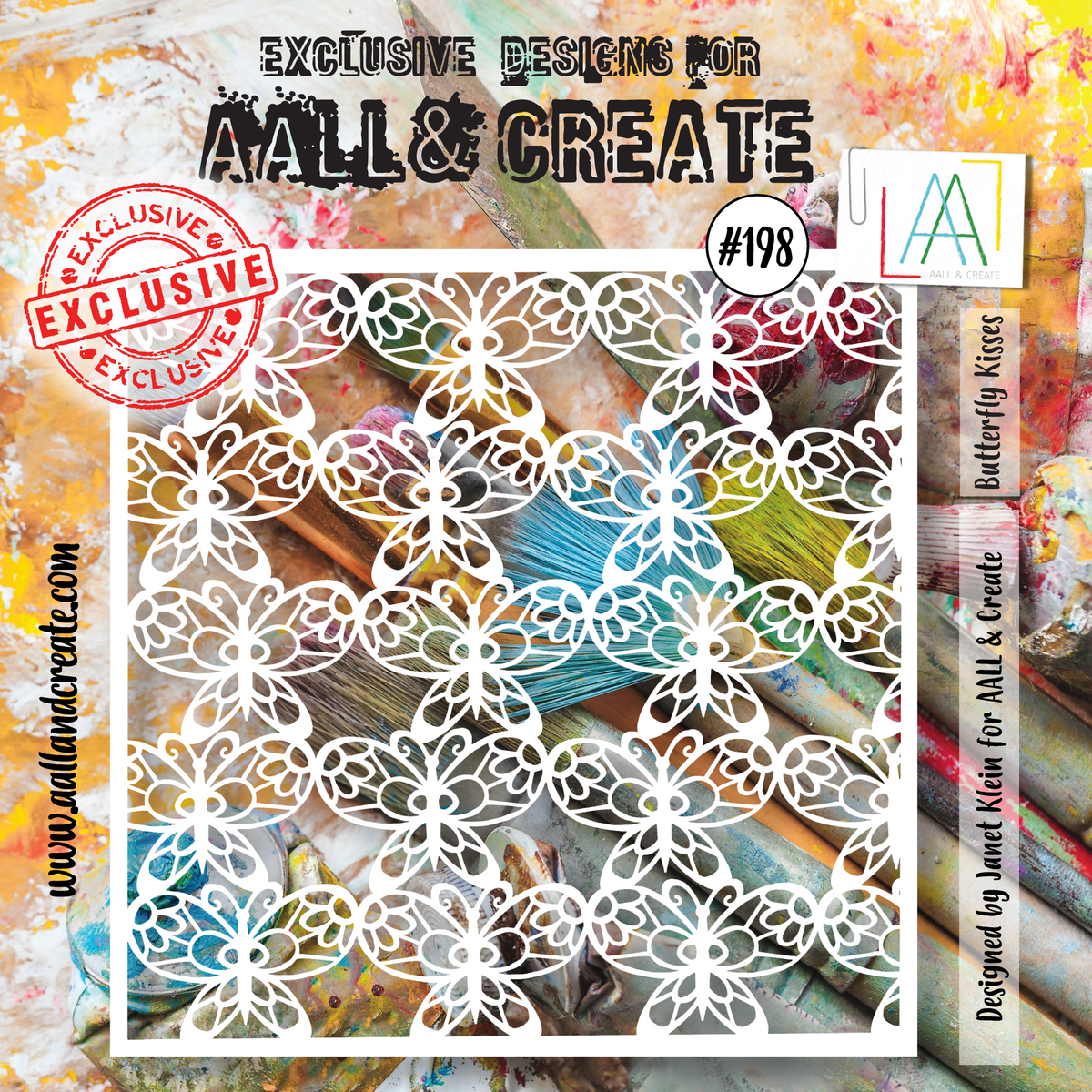 AALL and Create Pochoir 6"x6" - 198 - Baisers de Papillon