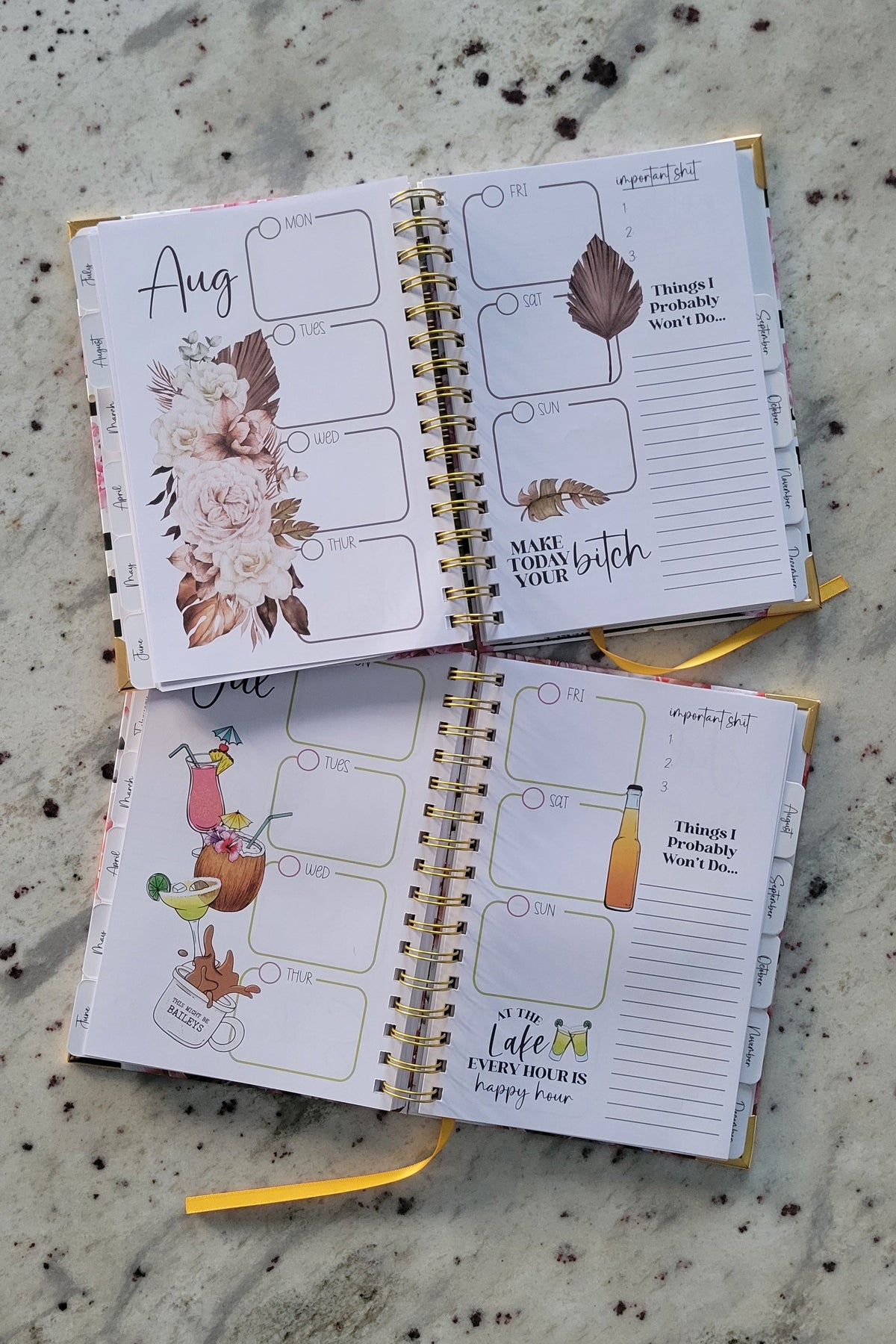 Carnet de notes non daté « Make Today Your Bitch » | Agenda