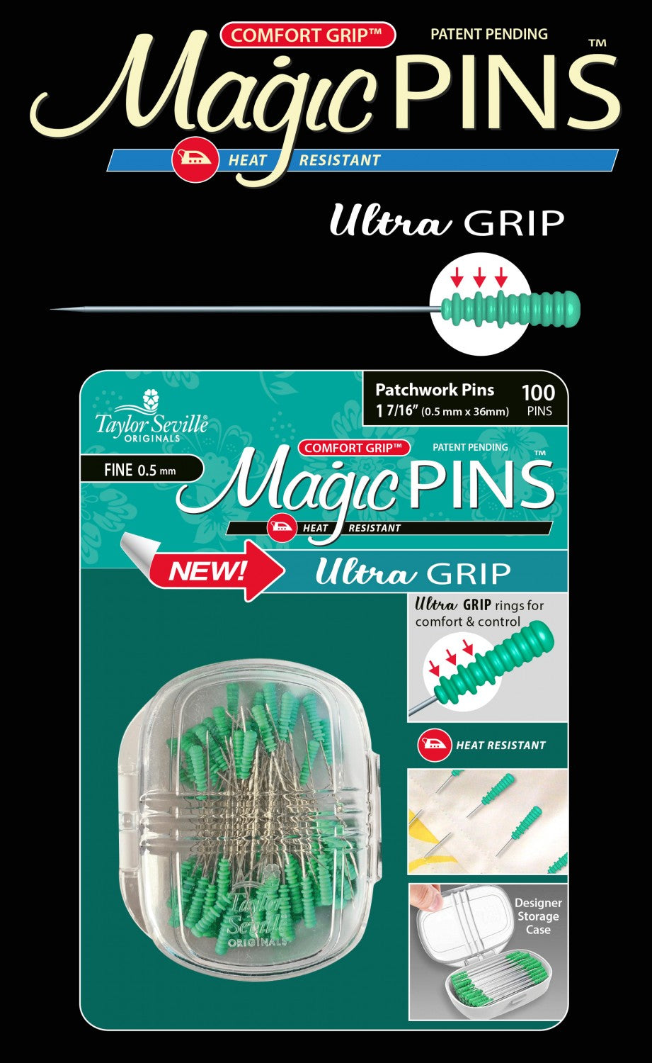 Épingles magiques - Ultra Grip Patchwork - Fines