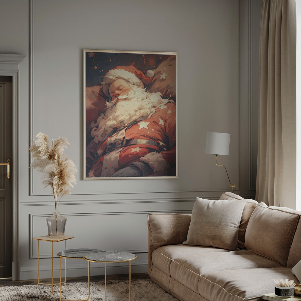 Décoration murale Le Père Noël endormi