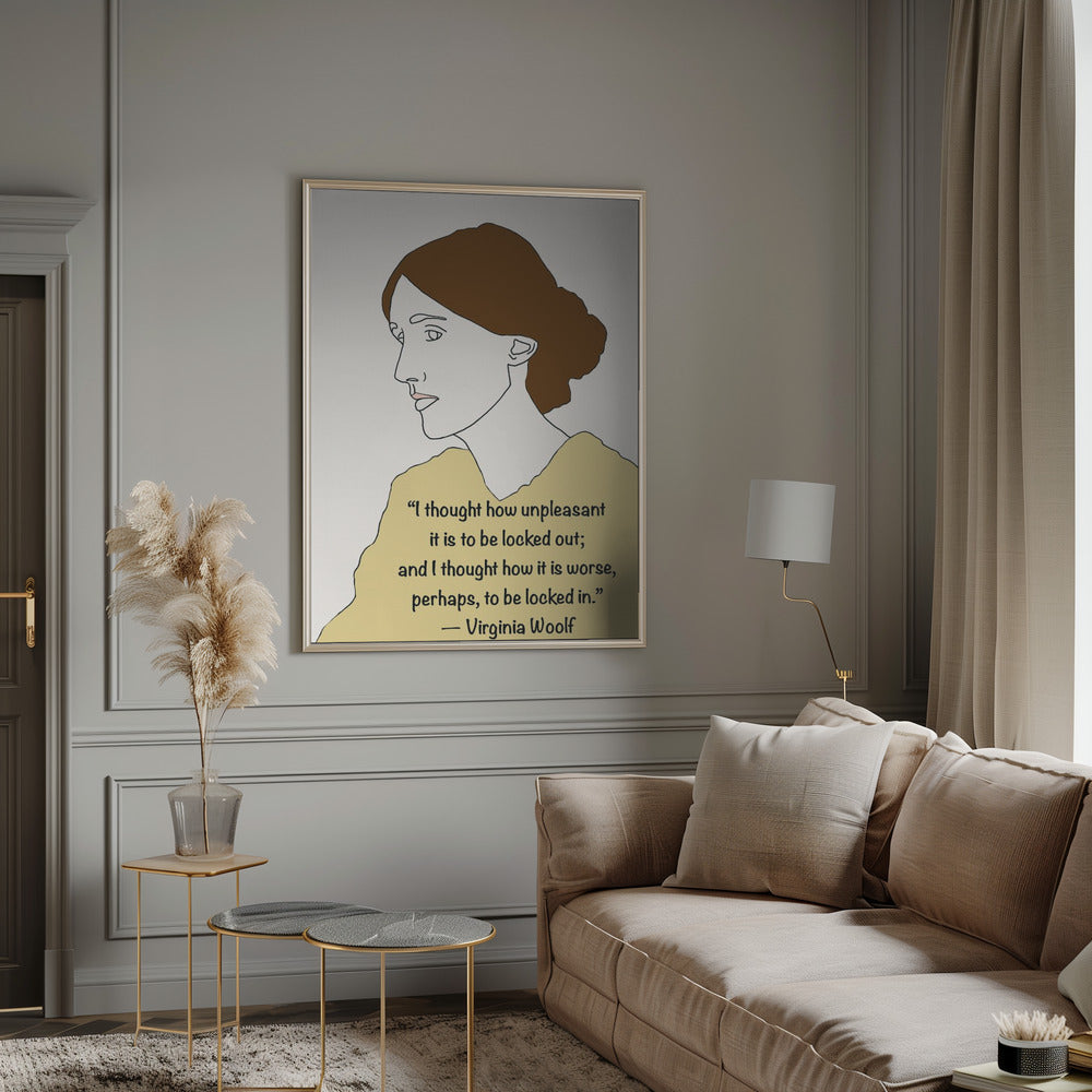 Décoration murale Virginia Woolf Art Jaune
