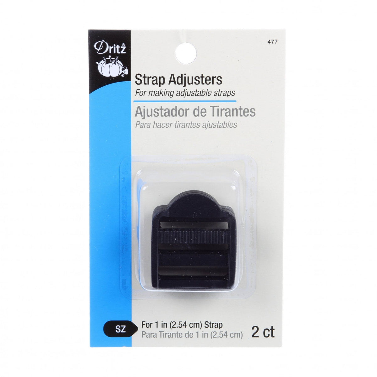 Dritz Ajusteur de sangle noir 2,5 cm 2 pces