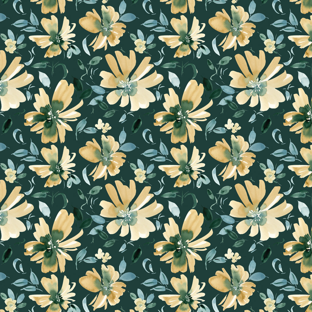 Stephanie Ryan - Golden Hour - Sunset Blossoms Deep Teal