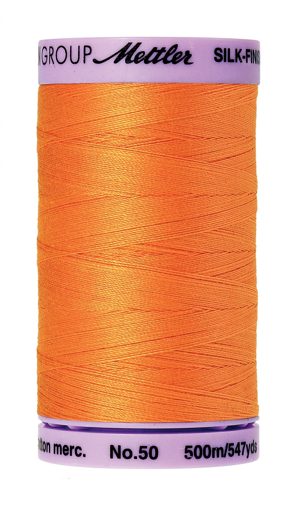 Fil de coton Mettler Silk-Finish, 50wt, uni, 547 verges/500 m, couleur Citrouille