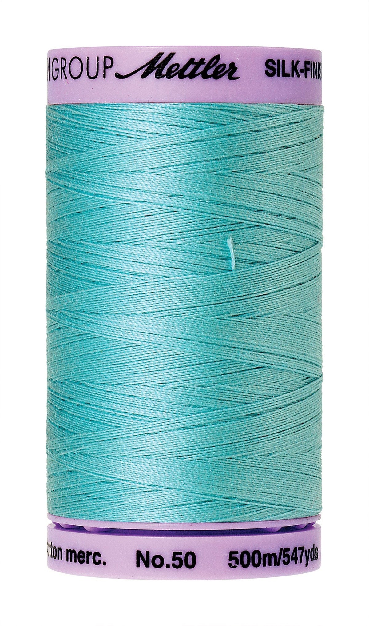 Mettler Silk-Finish 50wt Solid Cotton Thread 547yd/500M Blue Curacao
