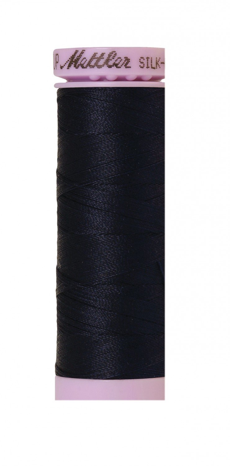 Fil à coudre Mettler Silk-Finish 50wt, 100% coton, 150m, bleu foncé