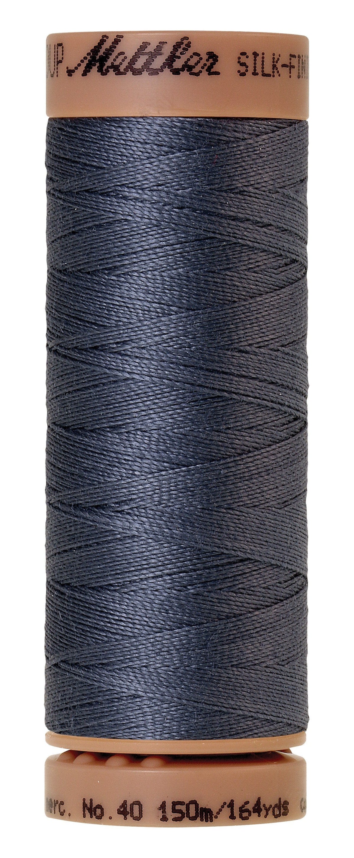 Fil de coton Mettler Silk-Finish 40wt, couleur unie, 164 verge/150 M, Bleu Ombre