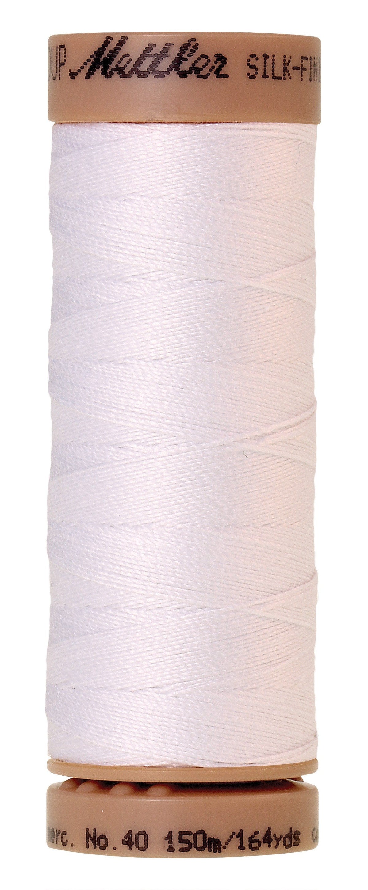 Mettler Fil de coton uni Silk-Finish 40wt 150 m (164 yd) Blanc