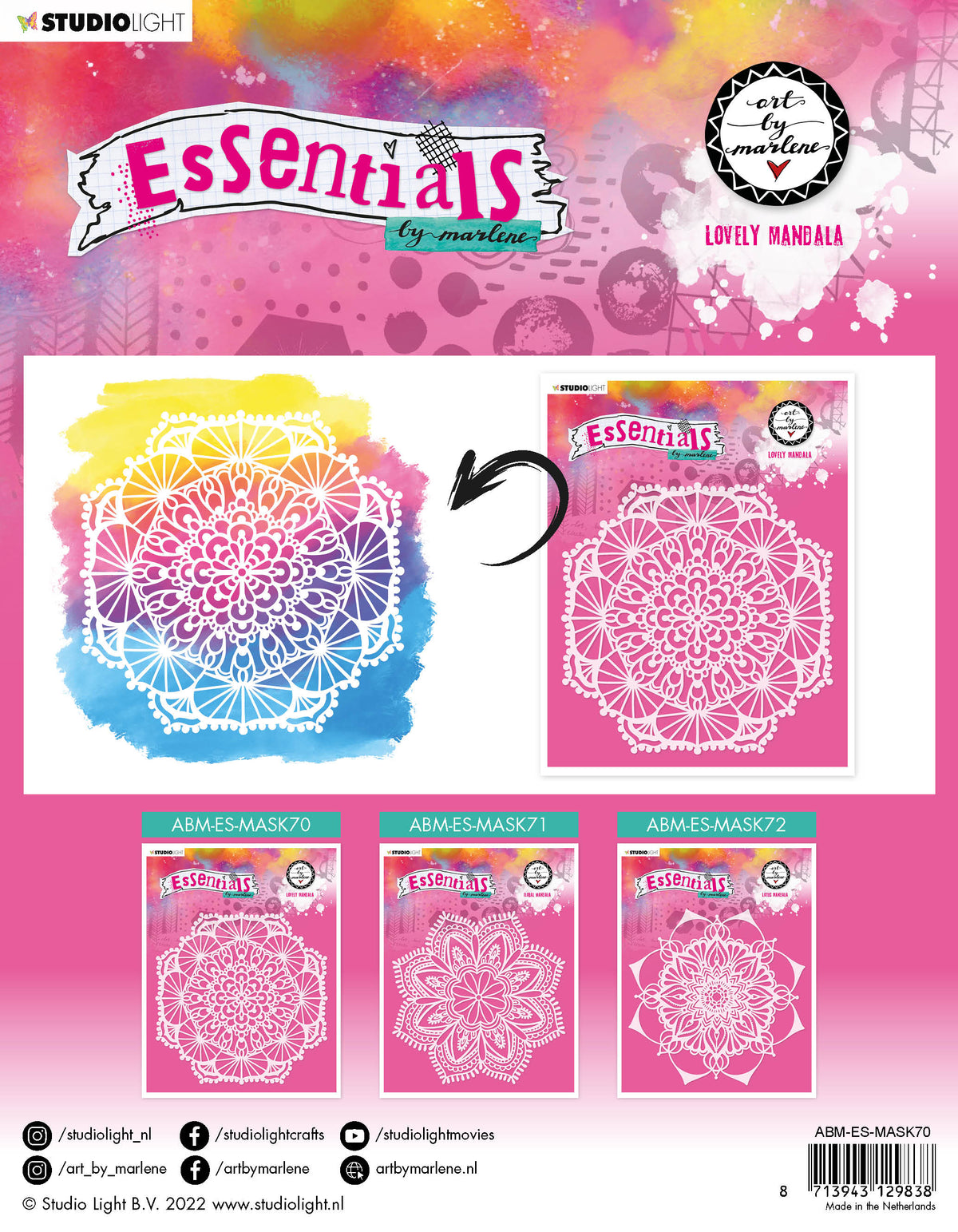 Masque ABM Joli Mandala Essentiels 200x200x1mm 1 pièce n°70