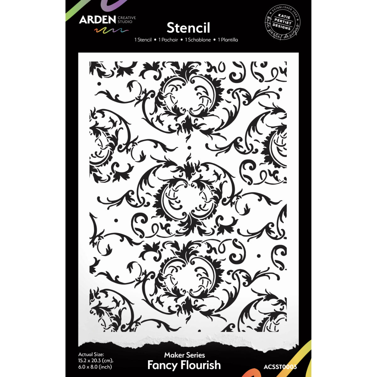 Pochoir fantaisie Arden Creative Studio Maker Series 15,24 cm x 20,32 cm