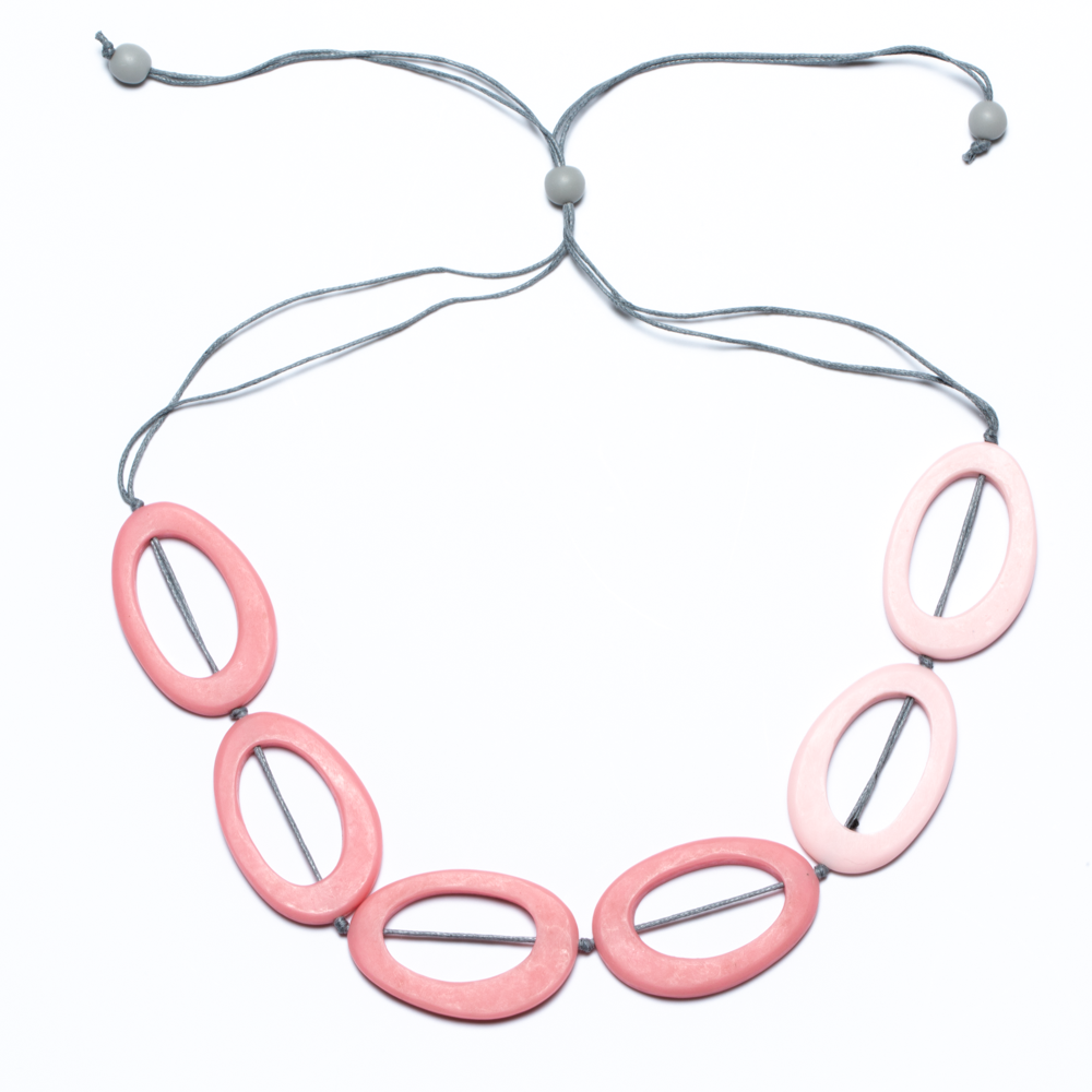 Resin Two Tone Hoop Necklace