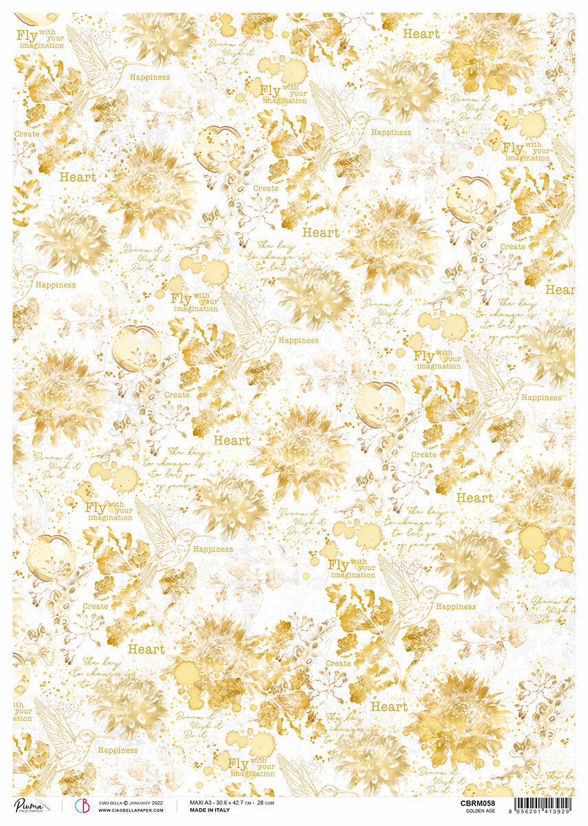 Papier de Riz A3 Piuma Âge d'or - 3 feuilles