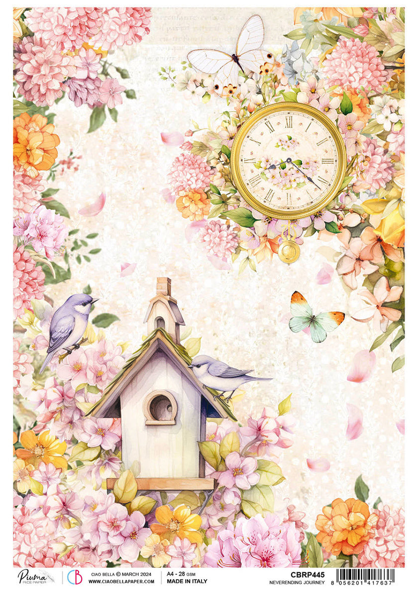 Papier de riz A4 Voyage sans fin - 5 feuilles