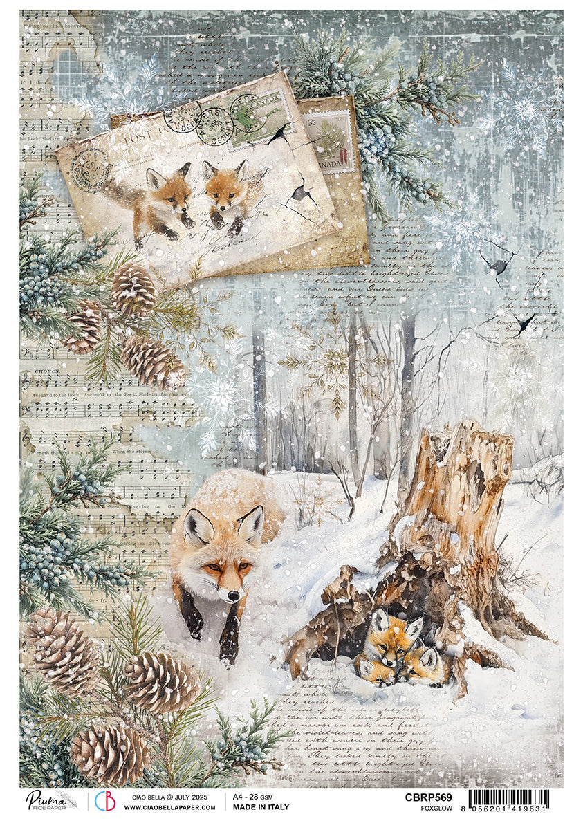 Papier de riz A4 Foxglow - 5 feuilles