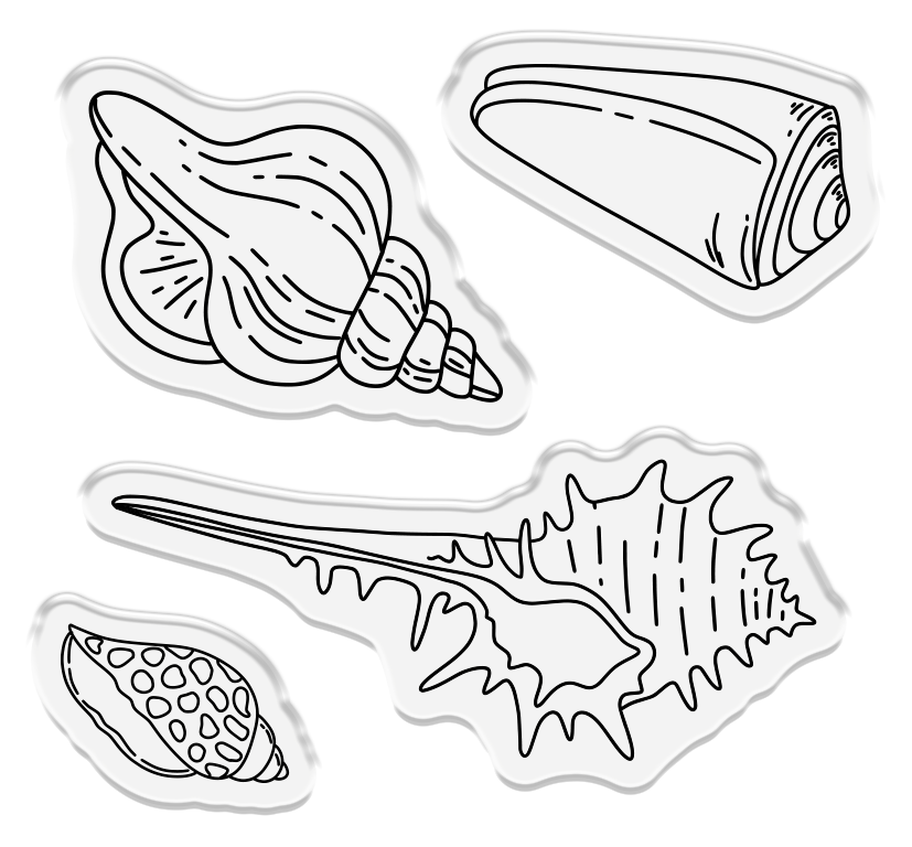 Crafter’s Companion Collection Littoral Tampon & Matrice – Coquillages sur la Côte