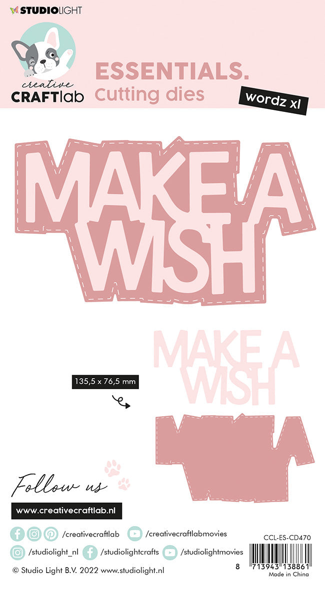 CCL Matrice de découpe Make A Wish Essentials Wordz XL 79x138x1mm 2 pièces n°470
