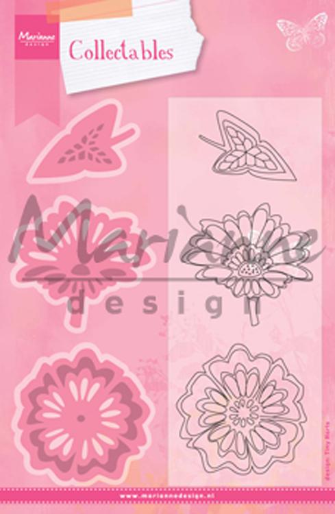 Marianne Design : Set de matrices de découpe et tampons de la collection Two Flowers