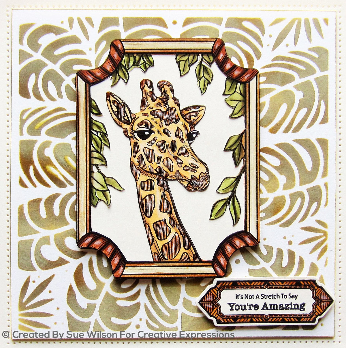 Pochoir Sue Wilson Feuilles tropicales 7 po x 7 po