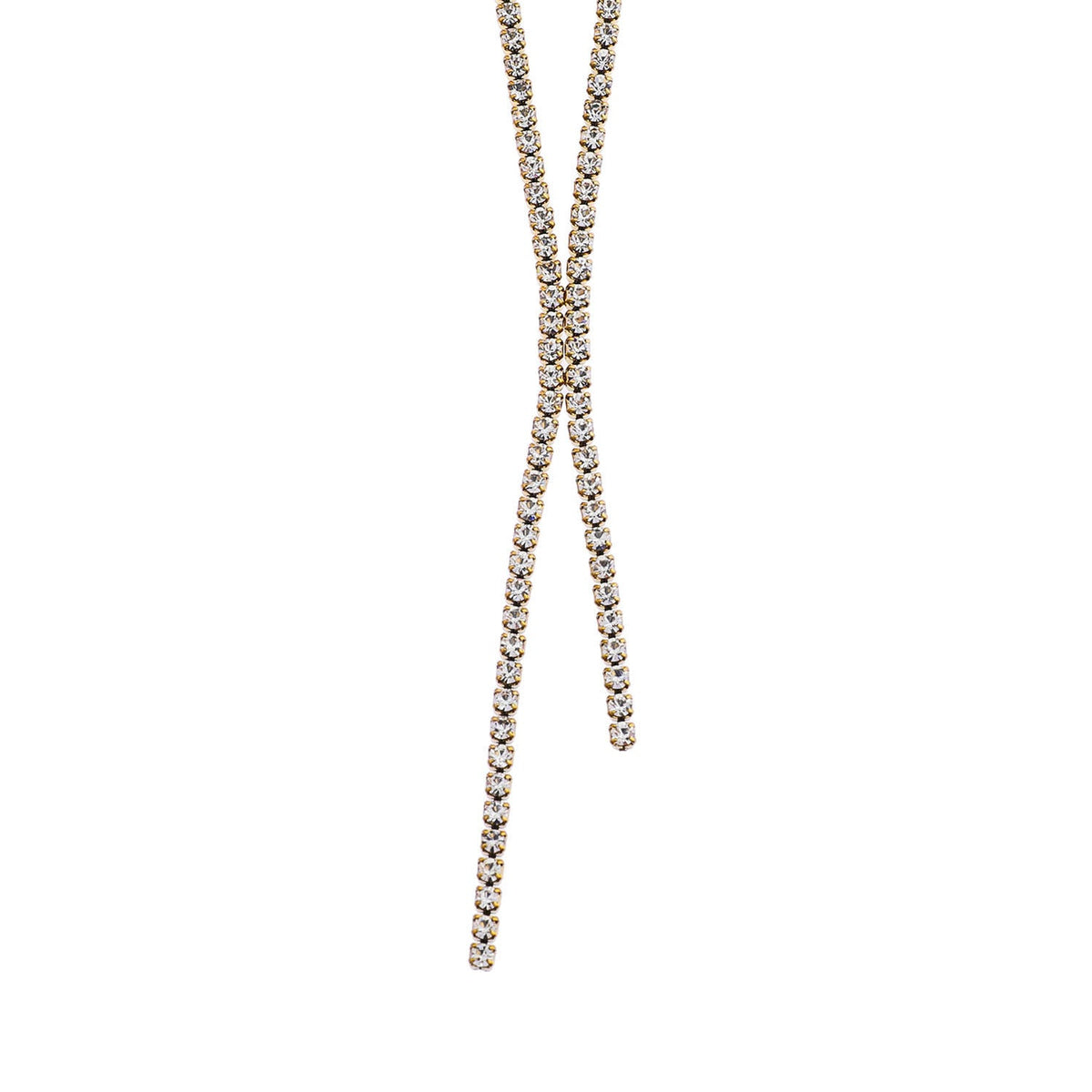 DIANA Pavé Zirconia String Chain Necklace with a Lariat Detail