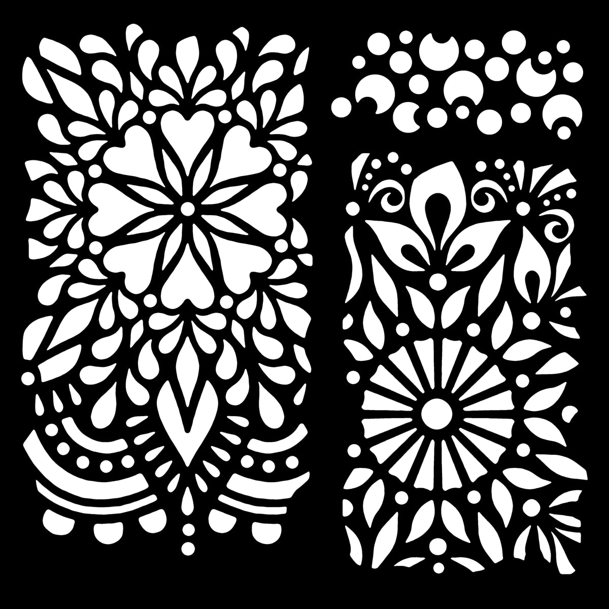 Pochoir Panneaux floraux Woodware 15,24 cm x 15,24 cm