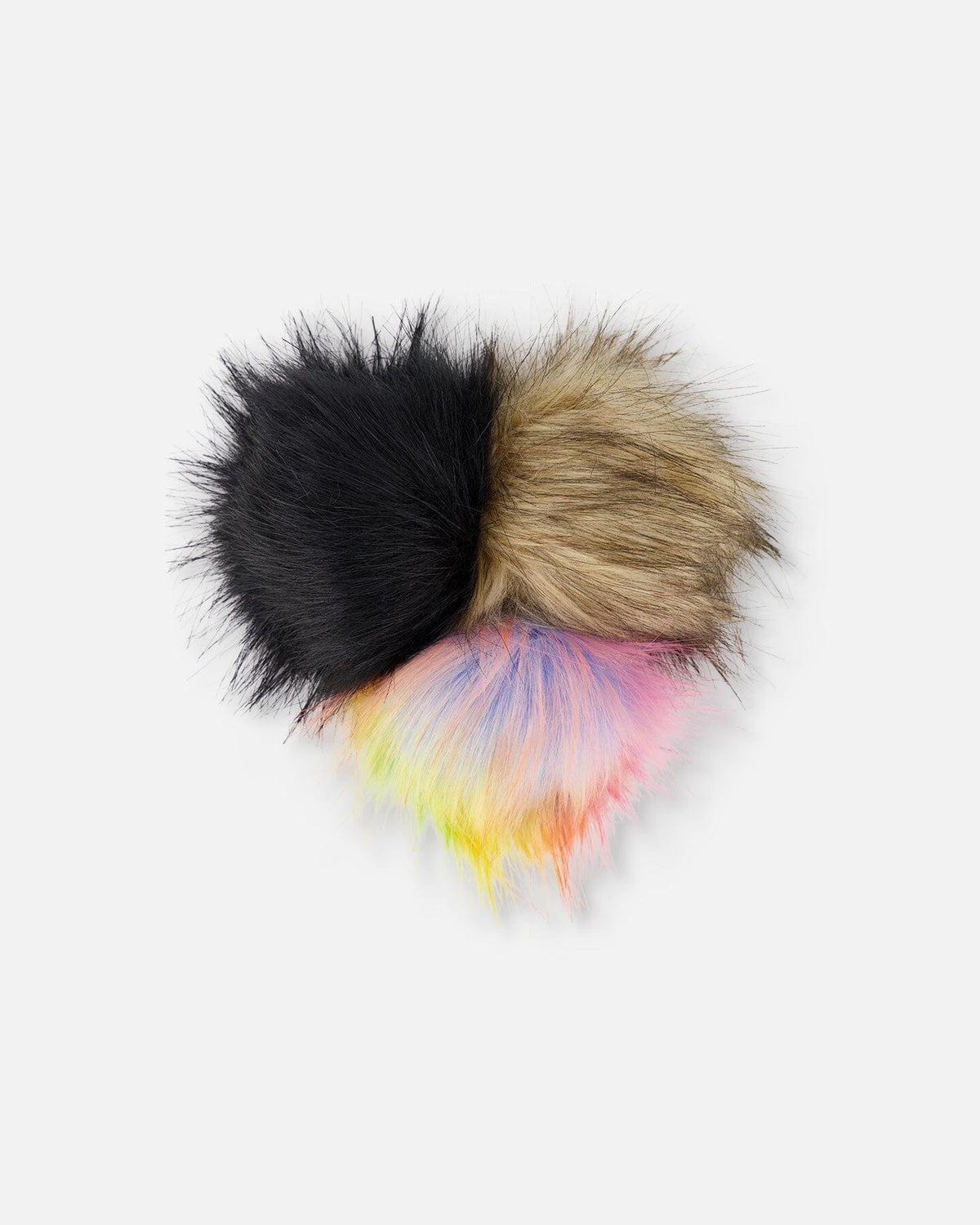 Pompom en fausse fourrure noire pour bonnet