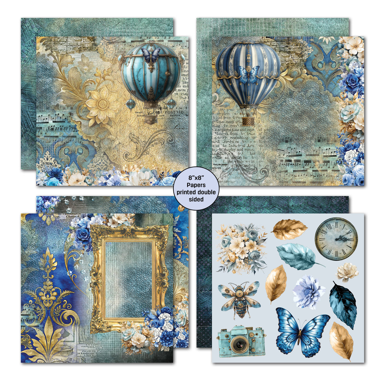 3Quarter Designs Grunged Baroque 8x8 Paper Pack