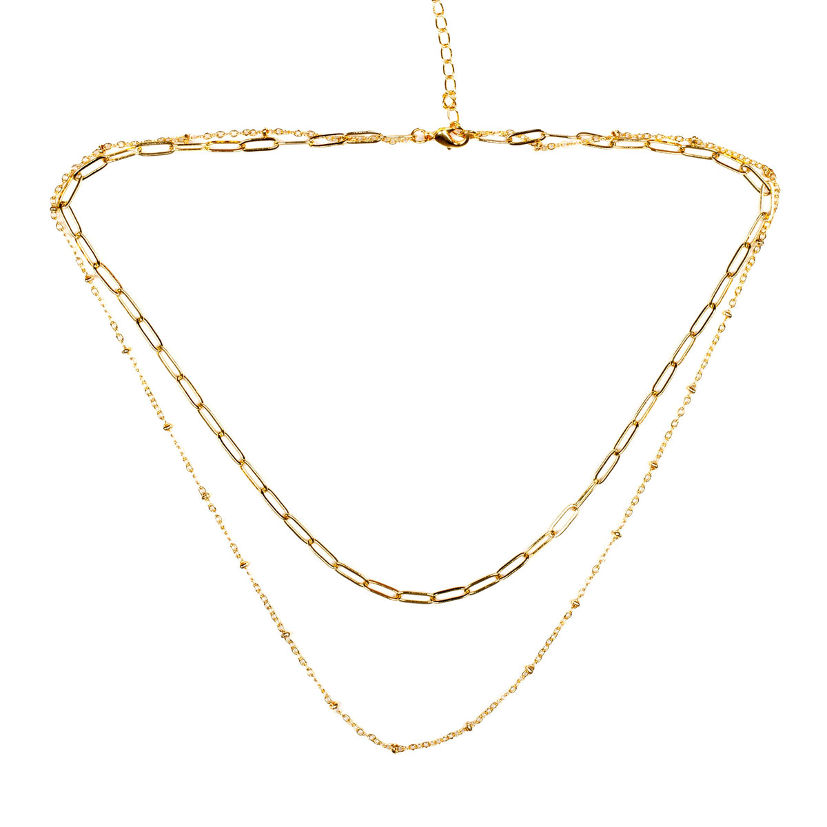 Collier double chaîne – Plaqué or