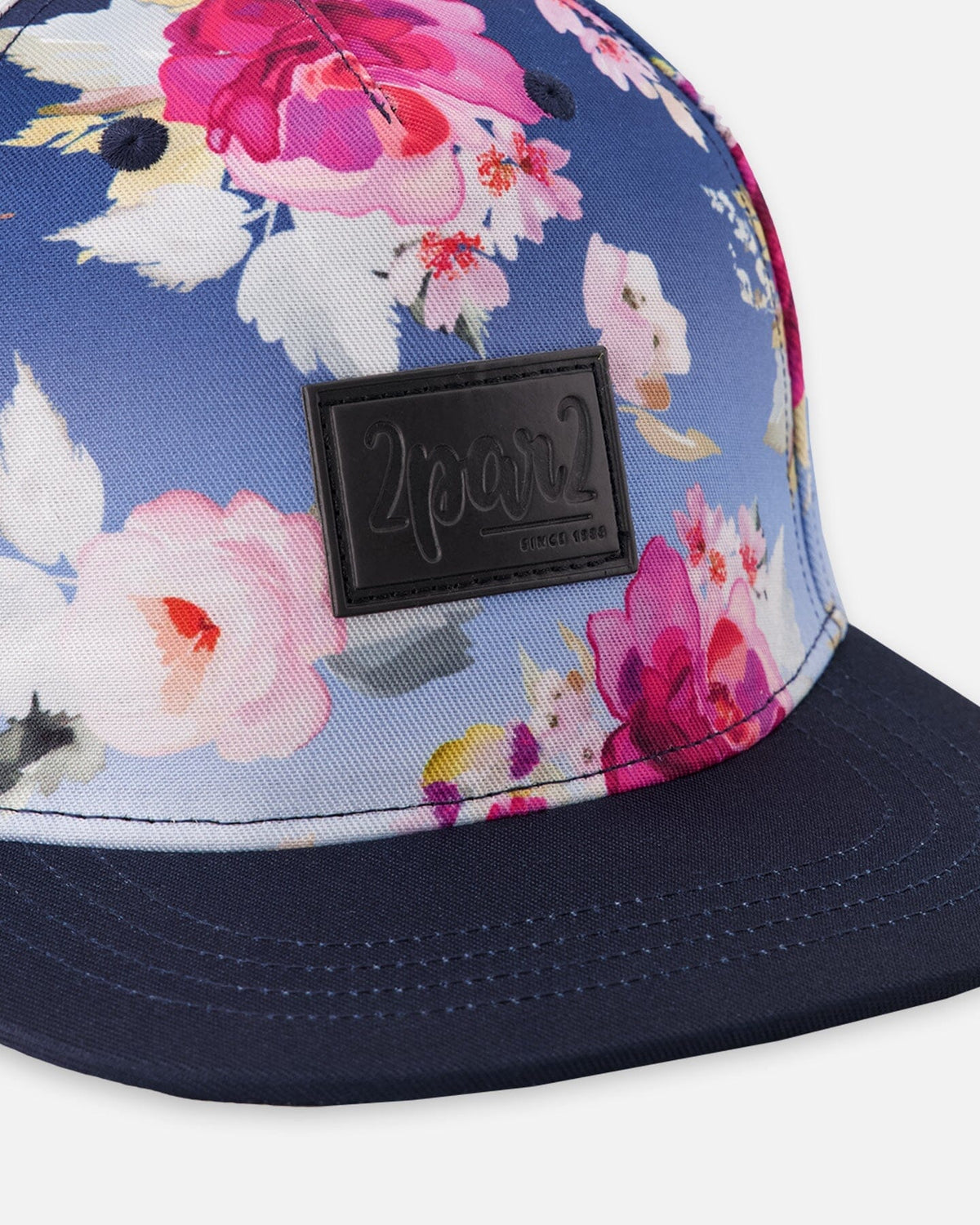 Casquette imprimée roses bleues