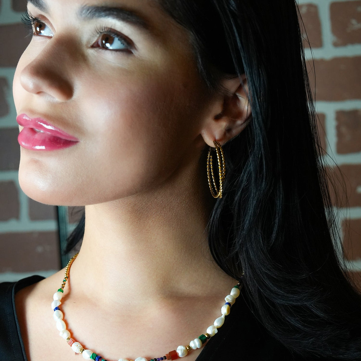MIZUKI: Double Rope Textured Hoop Earrings