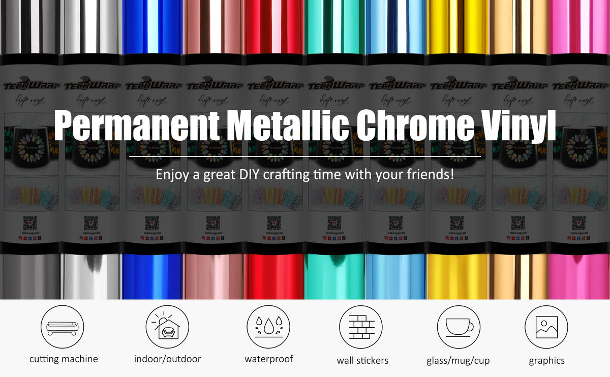 TeckWrap Mirror Chrome Adhesive Vinyl - Cool Blue | Elevate Your Crafts with Lustrous Brilliance