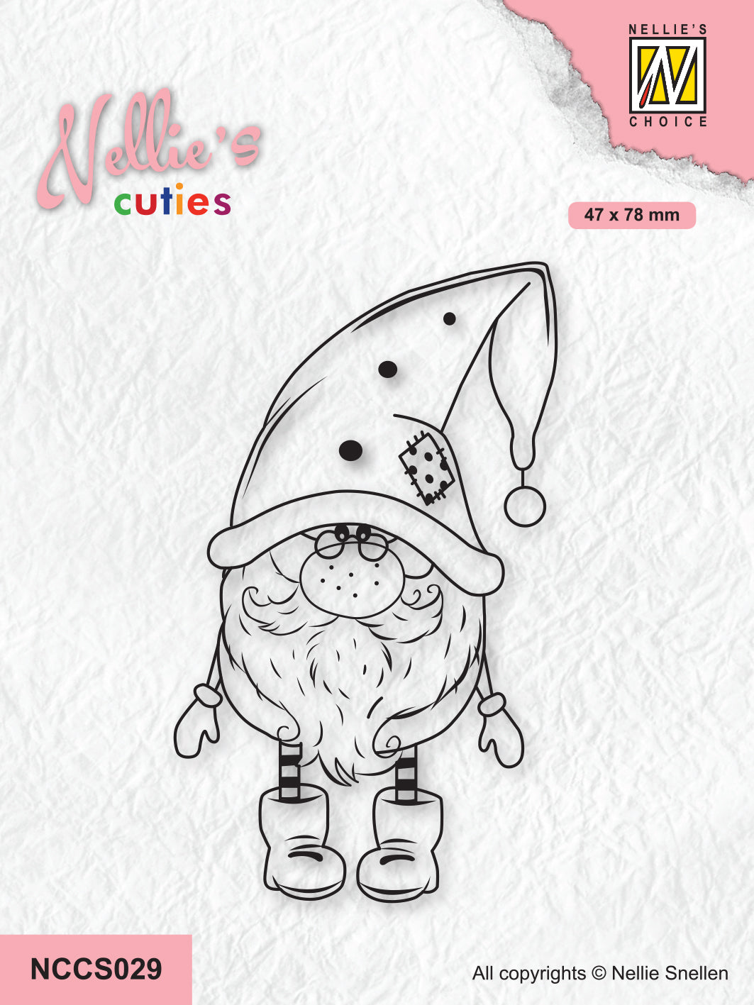 Nellie's Choice Tampon Transparent Nellie's Christmas Cuties - Gnome de Noël
