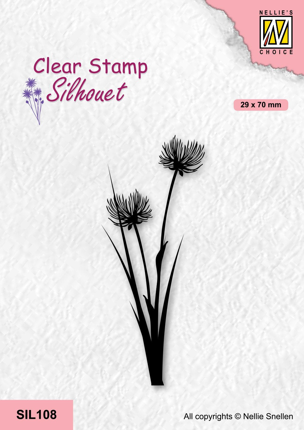 Nellie's Choice Tampon transparent Silhouette - Fleurs-21