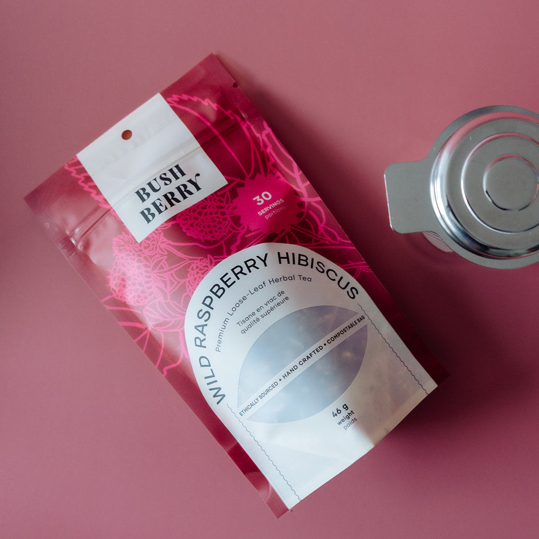 Thé biologique à la framboise sauvage et à l'hibiscus