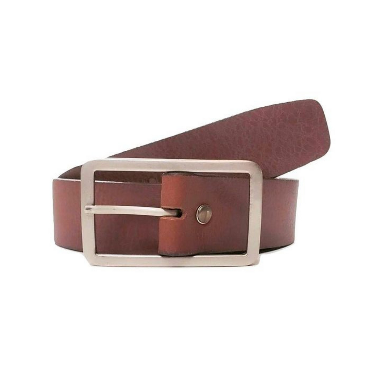 Lucille - Black Leather Dress Belt with Rectangle Buckle - Made in Canada