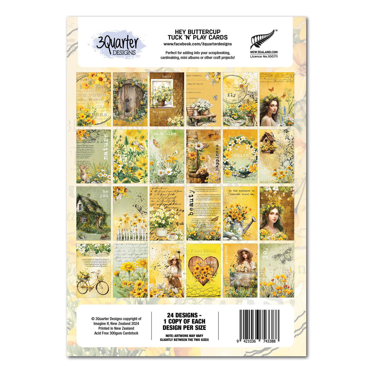 3Quarter Designs Coucou Bouton d'or - Cartes Tuck N Play