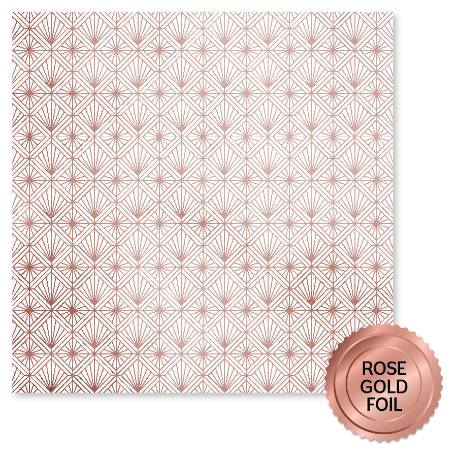 Papier Joyeux Mariage Feuille Or rose B 30,5 x 30,5 cm (Lot de 6) 34563