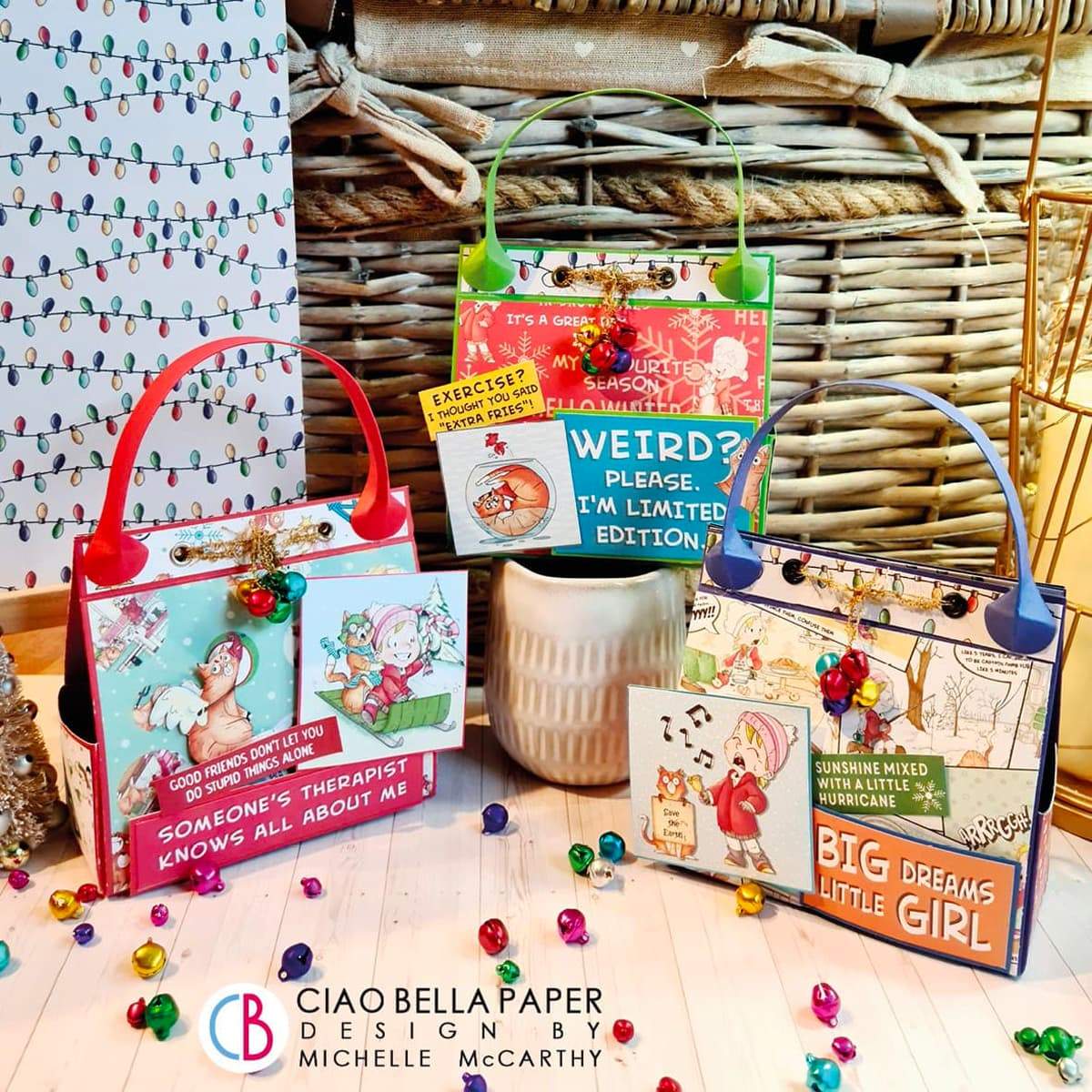 Bloc de papier Ciao Bella Zoe & Ziggy 12"x12" 12 feuilles/paquet