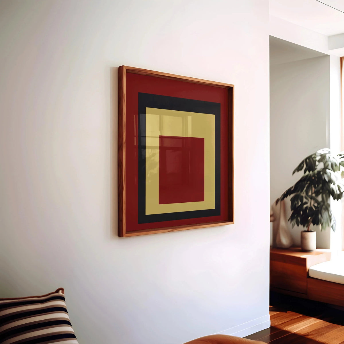 Impression Giclée 'Uber Alles' inspirée de Josef Albers : Hommage Moderne du Milieu du Siècle au Carré