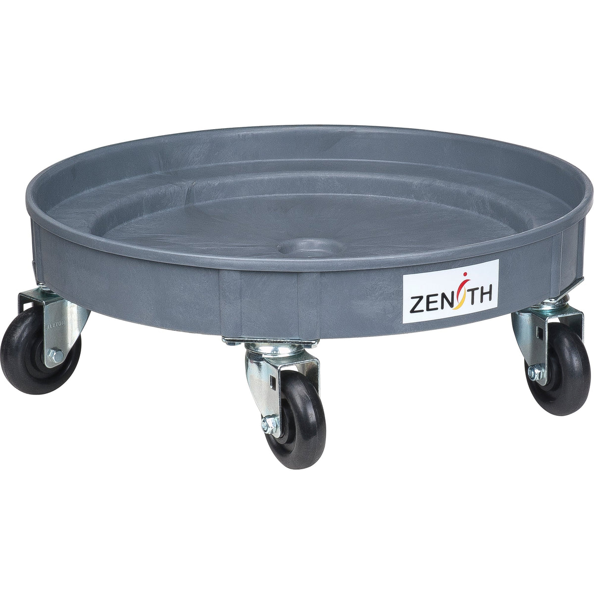 Chariot à roulettes pour fût de rétention des fuites, Ø 24,25 po x H 8,625 po, Cap. de déversement 1,5 gal US