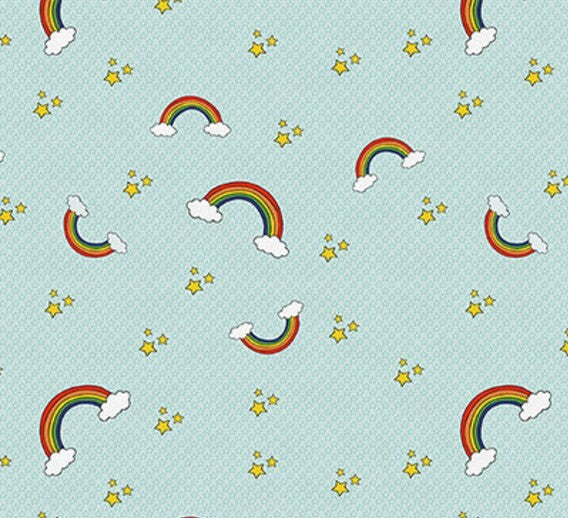 Un conte de fées royal - Lancer d'arc-en-ciel - Menthe par Paintbrush Studio Fabric