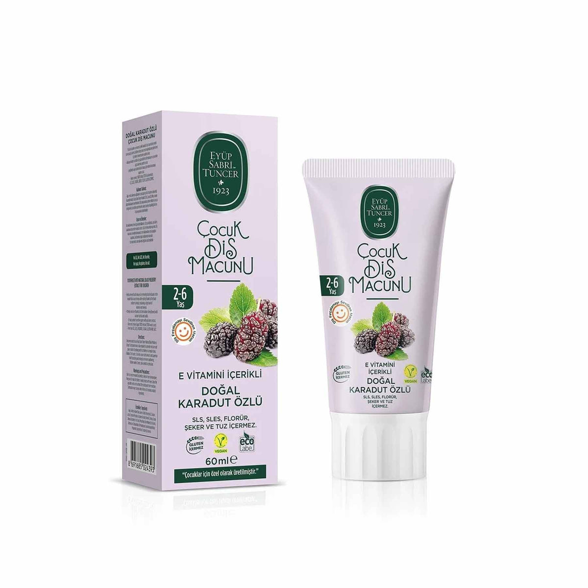 Kids' Toothpaste – Mulberry Flavor – 60 ml | Ages 2–6 | Safe & Gentle Formula