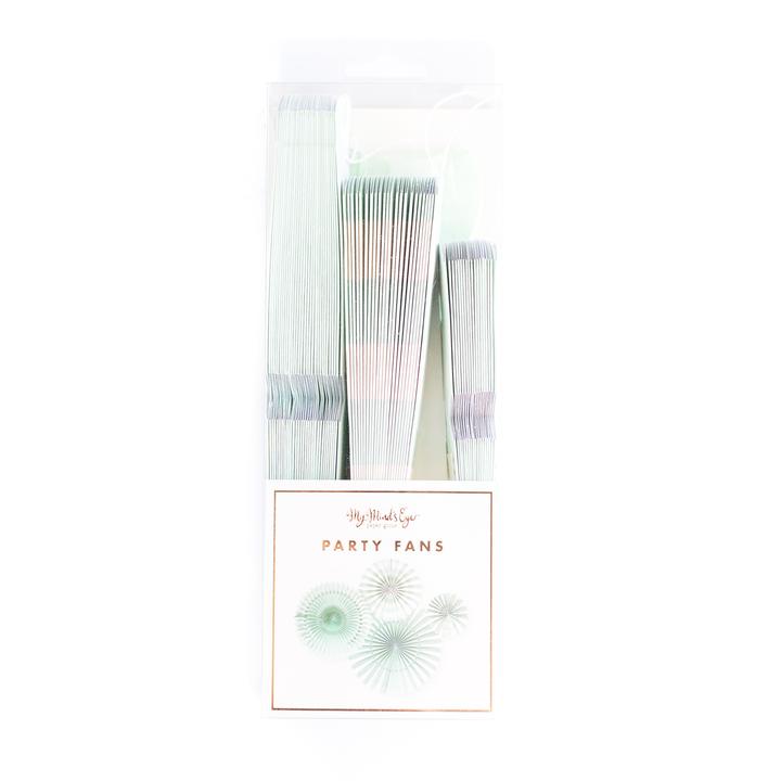 Mint Paper Fans (SET OF 4)