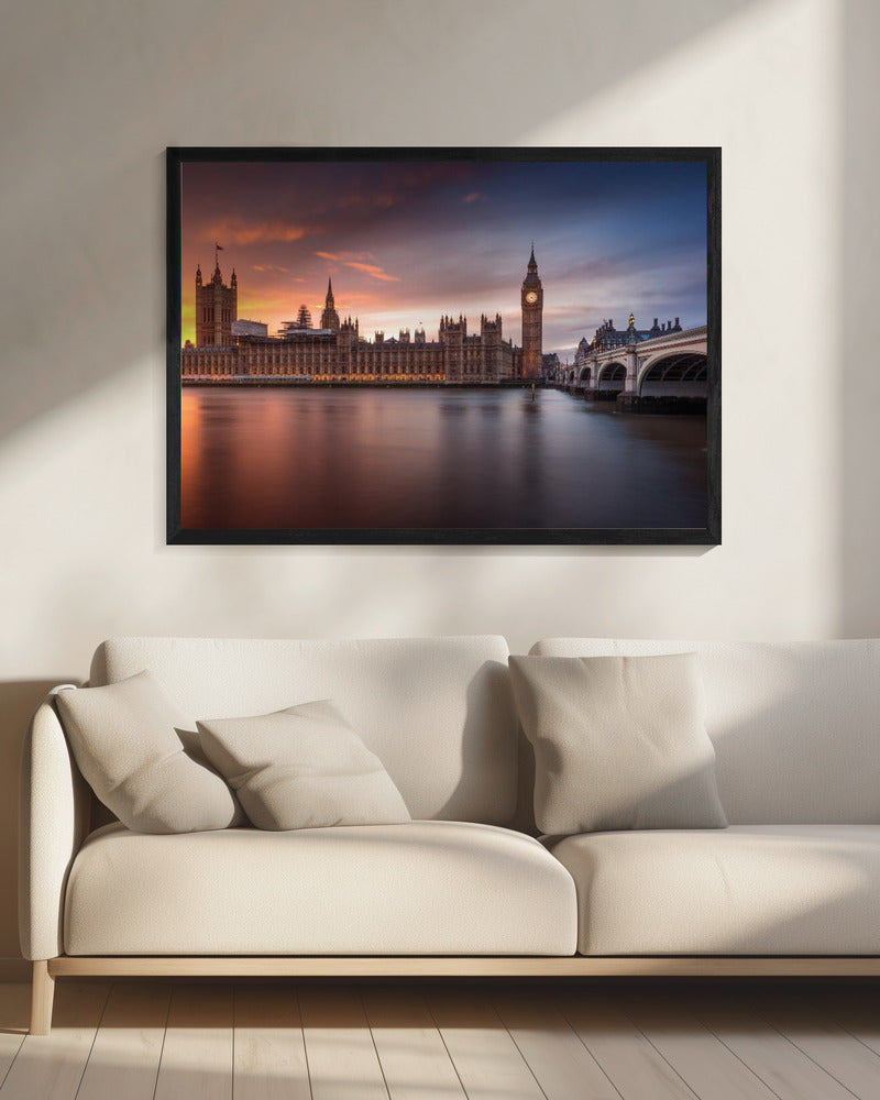 Décoration murale Londres Palais de Westminster Coucher de soleil