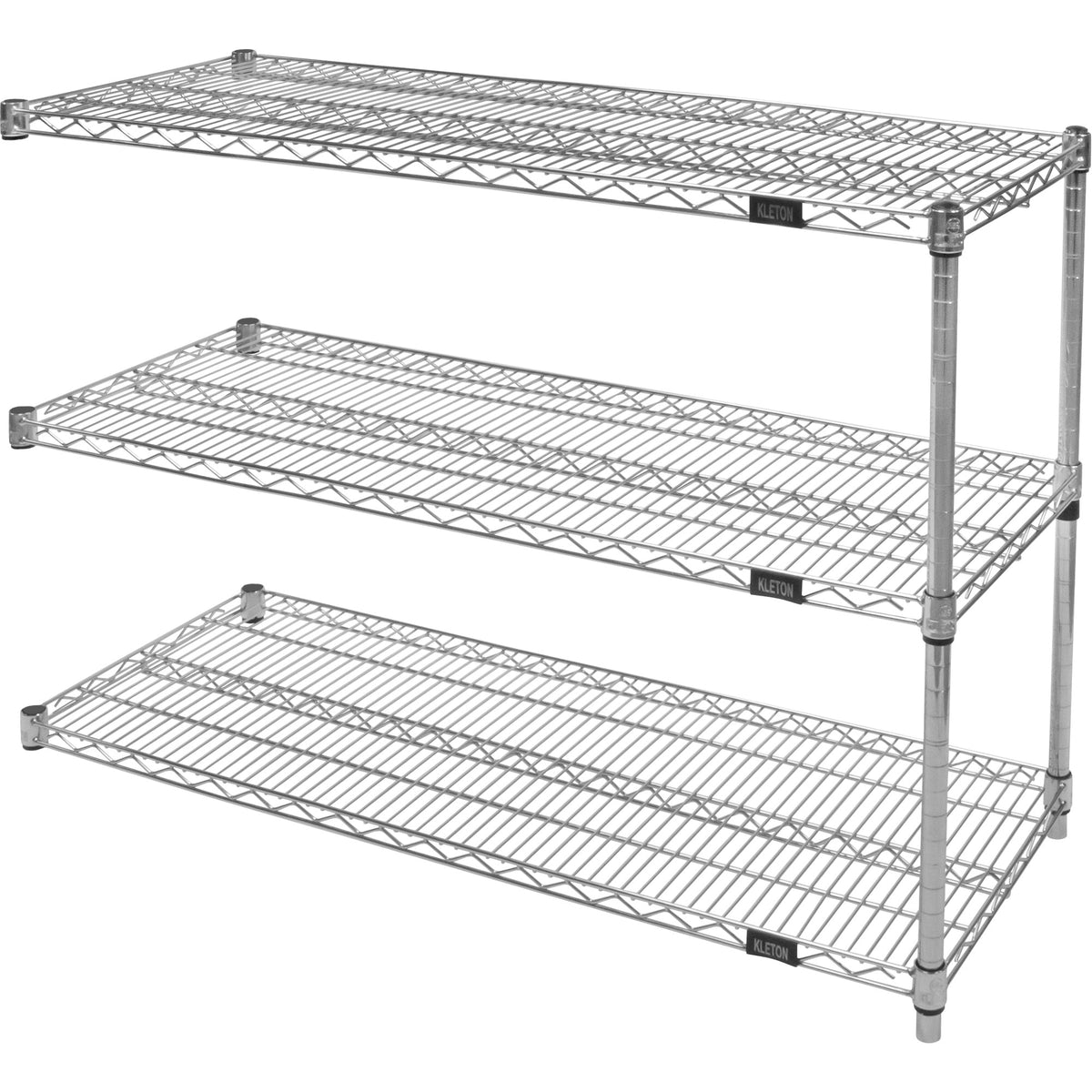 Tablettes grillagées chromées pour usage intensif