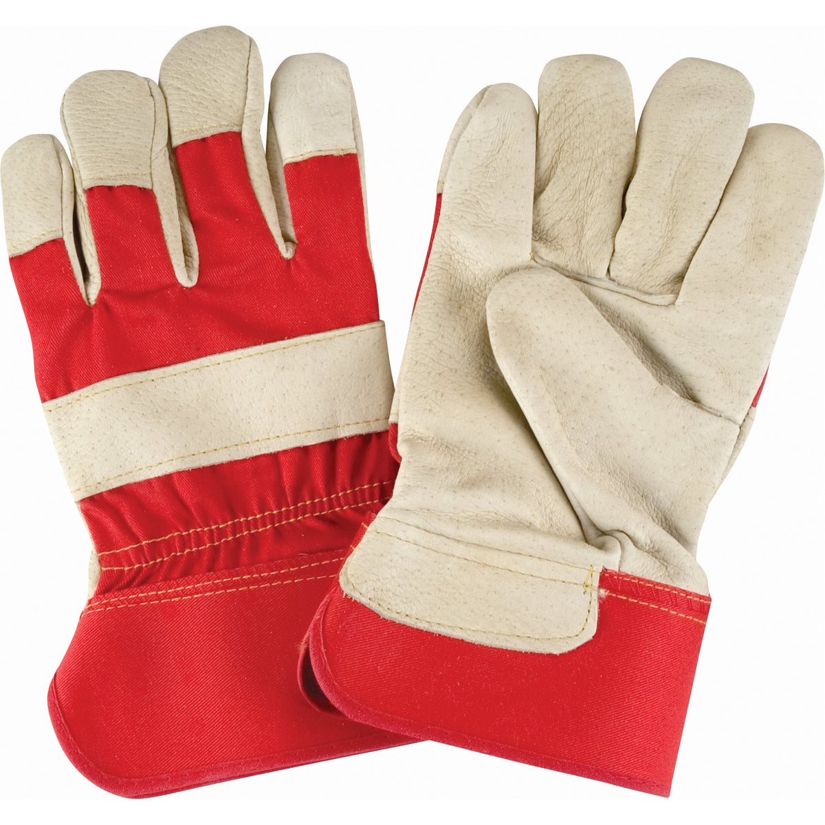 Gants de protection anti-abrasion confortables, grande taille, paume en porc fleur, doublure intérieure en coton